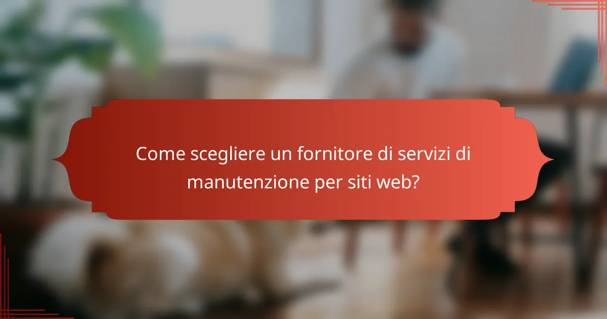 Come scegliere un fornitore di servizi di manutenzione per siti web?