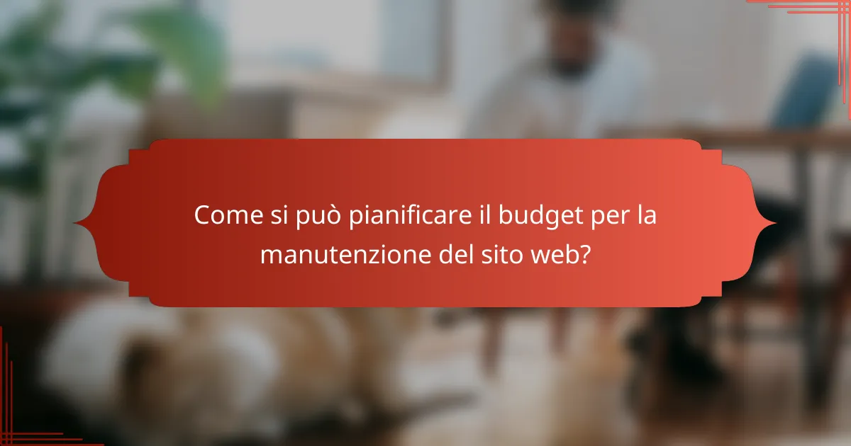 Come si può pianificare il budget per la manutenzione del sito web?