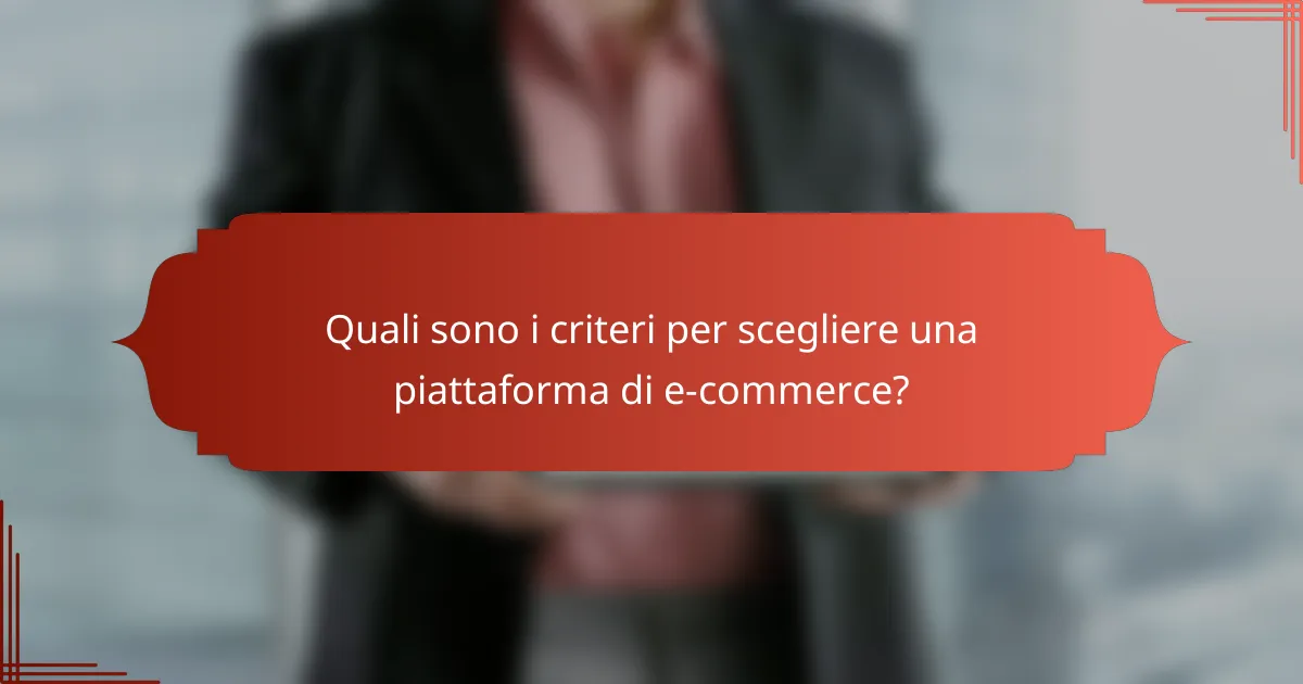 Quali sono i criteri per scegliere una piattaforma di e-commerce?