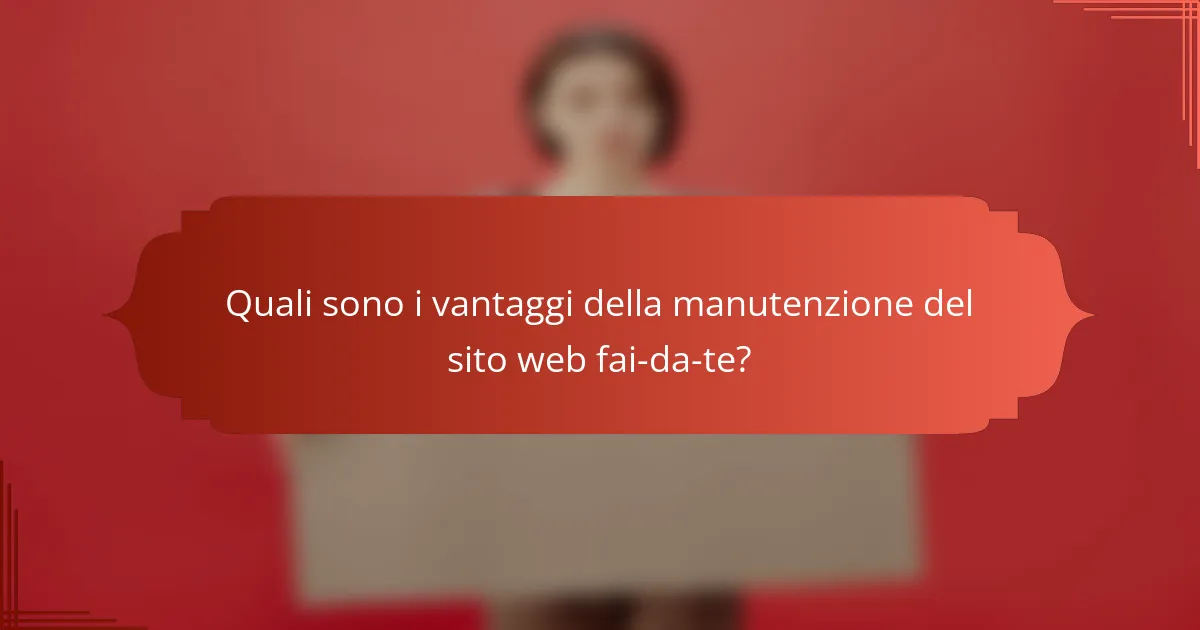 Quali sono i vantaggi della manutenzione del sito web fai-da-te?