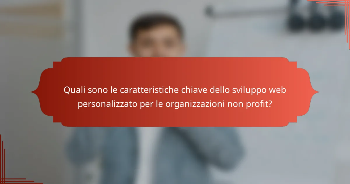 Quali sono le caratteristiche chiave dello sviluppo web personalizzato per le organizzazioni non profit?
