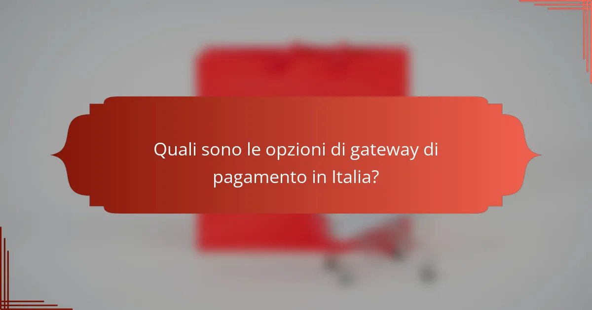 Quali sono le opzioni di gateway di pagamento in Italia?