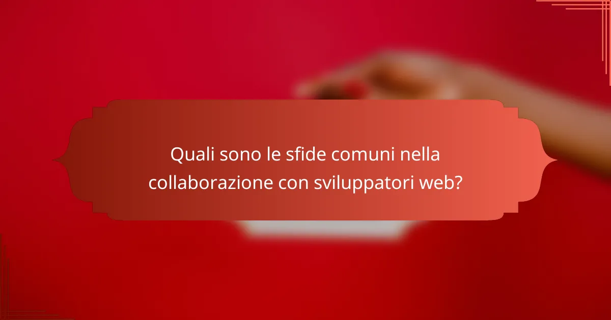 Quali sono le sfide comuni nella collaborazione con sviluppatori web?